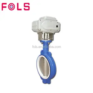 380v electric wafer soft seal butterfly valve with spindle