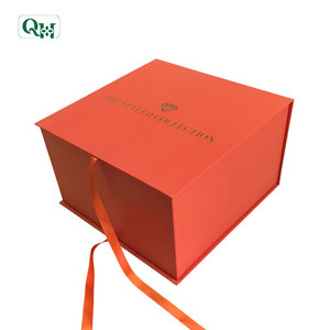 Custom orange hard gift paper box packaging for teapot with foam inlay