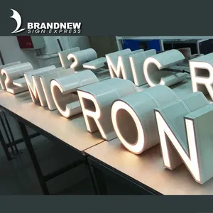 BRANDNEWSIGN في الهواء الطلق في الهواء الطلق قناة معدنية 3d إلكتروني مع trimcap أدى توقيع لمتجر شعار الجبهة