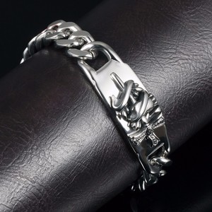 Pulsera de acero inoxidable la Cruz de los hombres de la pulido <span class=keywords><strong>Cadena</strong></span> de Plata Enlace de bicicletas - Product Image 4