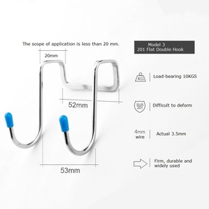 Factory Price <strong>Large</strong> 304 Stainless Steel Double <strong>S</strong> <strong>Hook</strong> Utensil Utility for Kitchen &amp; Garage for <strong>Hooks</strong> &amp; Rails - Product Image 2