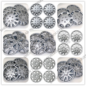 Couvercle de roue pour voitures universelles, 2 pièces, 12, 13, 14, 15, <span class=keywords><strong>16</strong></span> pouces, en plastique ABS /PP, finition argent/Chrome - Product Image 1