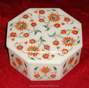 Caja de incrustación de mármol octogonal decorativa, regalo de empresa - Product Image 1