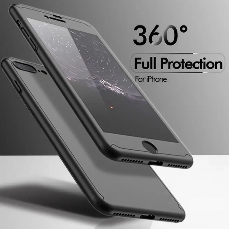 2017新着硬質プラスチック超薄型360フルカバー電話ケースiphone 8 8P X用強化ガラスカバー付きハイブリッドケース