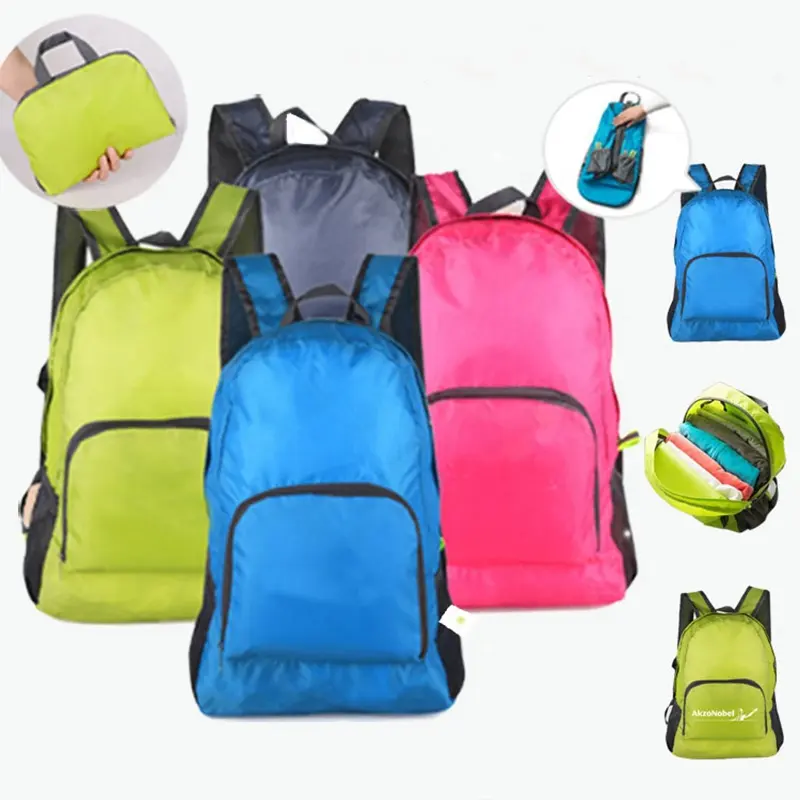 경량 Ripstop Nylon Foldable 캠핑 Daypacks 하이킹 Backpack 사이클링 Outdoor Sports 접는 Backpack Bag