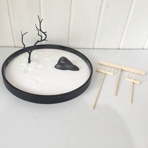 Zen-Sandgarten aus Holz mit Rechen – Spirituelle Heimdekoration, moderne Entspannung, Büro-Schreibtischspielzeug, therapeutisches Sandtablett - Product Image 1