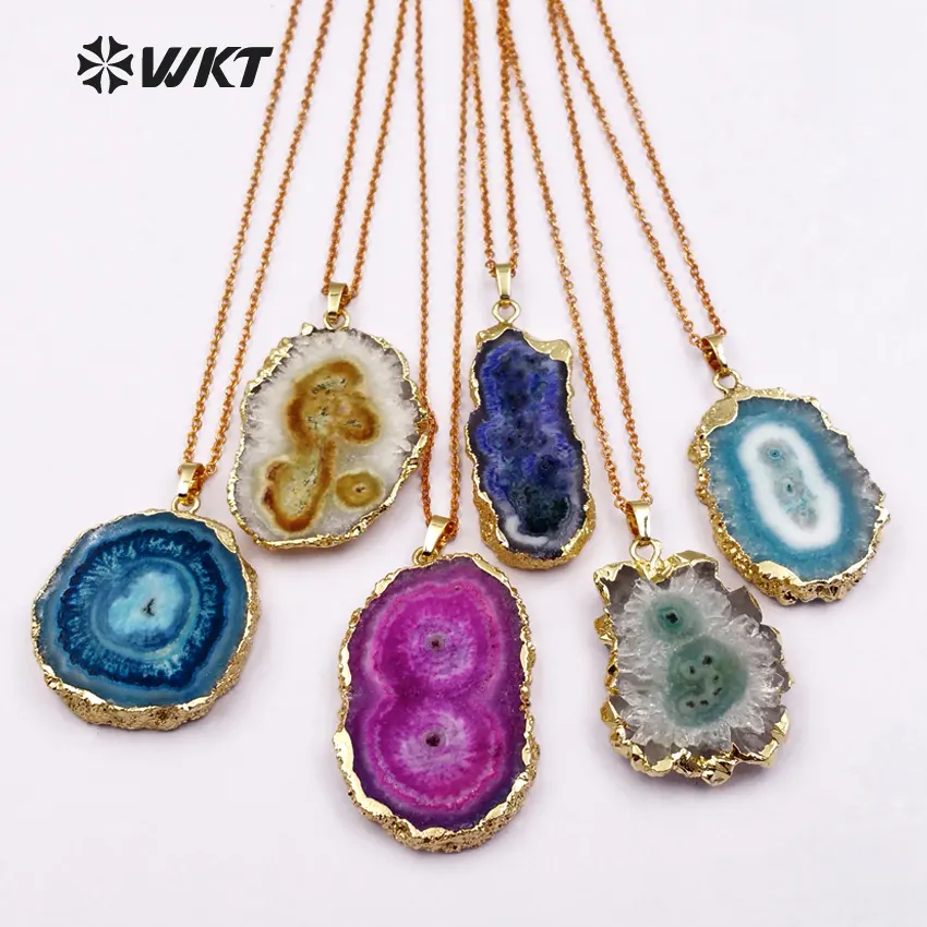 WT-N1107 оптовая продажа Мода ожерелье из натурального камня нефрита случайный форма камня кулон с 18 дюймов длинной цепью; Доступны в разных цветах