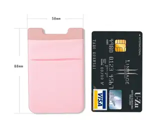 Promotional gift Mobile phone Card holder with microfiber screen cleaner cleaning cloth