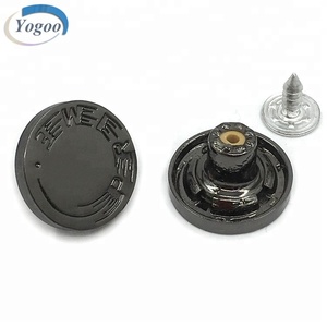 Brand Logo Zinc Alloy Shank <strong>Button</strong> <strong>Custom</strong> Made Metal Jeans <strong>Buttons</strong> for Clothing - Product Image 3