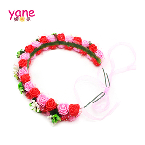 Corona de Flores para Recién Nacidos, Diadema Elegante para Bodas, Material de Poliéster, Estilo Dulce y Moderno, Logotipo Personalizado - Product Image 4