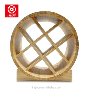 <span class=keywords><strong>Botte</strong></span> di legno Cremagliera del Vino Free Standing Visualizzazione Vino Cremagliera Rotonda Supporto di Bottiglia di Vino - Product Image 2