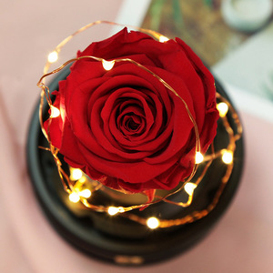 Dôme en verre avec lumière LED et musique Bluetooth avec base en bois pour l'affichage <span class=keywords><strong>de</strong></span> fleurs <span class=keywords><strong>de</strong></span> rose conservées - Product Image 3