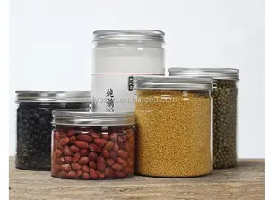 Nhà Máy Bán buôn cấp thực phẩm Hộp Nhựa Tùy Chỉnh nhựa PET với nắp nhôm <span class=keywords><strong>OEM</strong></span> Pet <span class=keywords><strong>Jar</strong></span> thực phẩm đóng hộp miệng rộng lọ - Product Image 2
