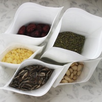 Stand up White Kraft Paper Reclosable Ziplock Plain Heat Sealable Food Packaging Doypack Pouches Bags With Matte Window