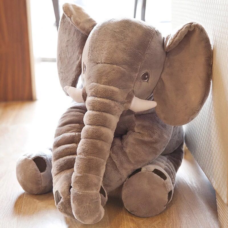 Peluche Elefante MorisMos De 40 Cm – Mamá Gris Con 4 Bebés Kawaii Extraíbles – Regalo Ideal