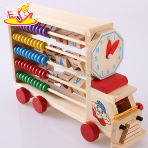 Abacus <span class=keywords><strong>en</strong></span> <span class=keywords><strong>bois</strong></span> <span class=keywords><strong>pour</strong></span> l'apprentissage précoce, jouet camion alphabet avec horloge <span class=keywords><strong>pour</strong></span> bébé, vente <span class=keywords><strong>en</strong></span> gros, W12C008 - Product Image 3