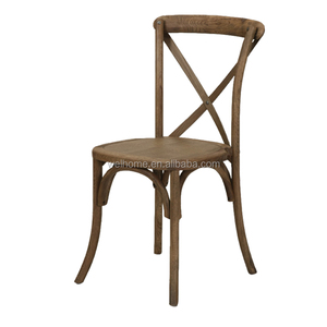 <span class=keywords><strong>Chaises</strong></span> de salle à manger de restaurant à dossier croisé en bois de chêne brun foncé - Product Image 2