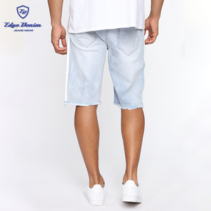 Logo personalizzato da uomo in cotone con striscia laterale strappata da uomo Jeans Casual alla moda Shorts in Denim - Product Image 2