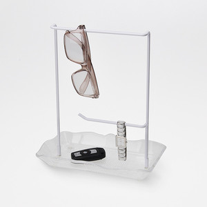 Soporte útil para gafas de color blanco con bandeja acrílica - Product Image 1