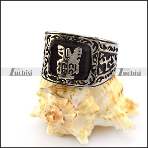 Nouvelle Arrivée Argent Film Bijoux Résurgence Carré Noir Onyx Anneaux De La Vampire Diaries En Acier Inoxydable - Product Image 6