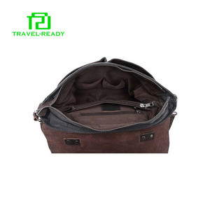 Cuero genuino bolsas para portátiles maletín de lona bolsa de mensajero en bicicleta - Product Image 6