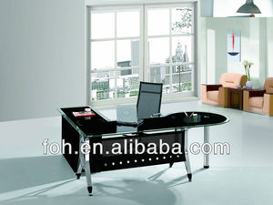De vidrio de 1.8 m <span class=keywords><strong>a</strong></span> 2 m de Cristal Mesa de La Oficina Ejecutiva con Patas de Aluminio (FOHXL-112 #) - Product Image 1