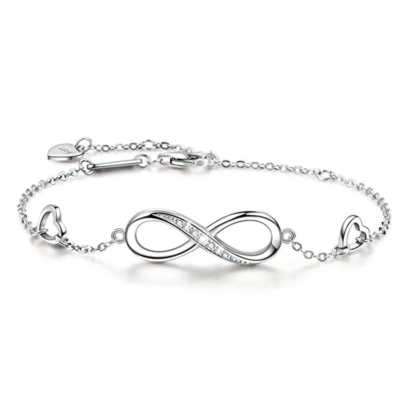 ATHENAA Women Infinity Love jewelry 925 Sterling Silver Adjustable Charm Bracelet For Women or Girls Mother's Day Gifts