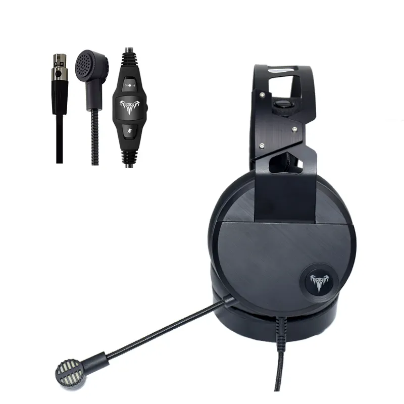Talkback kopfhörer With Moving spule mikrofon Cannon schnittstellen headset headBand mit led licht