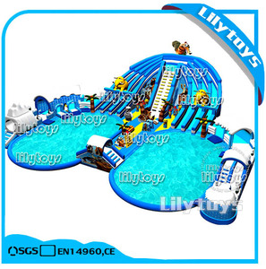 Theme Swimming pool inflatable water park, giant slide with swimming pool detachable - Product Image 1