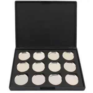 Paleta de sombras de ojos de plástico, Etiqueta Privada, 26mm, sartén de hierro, caja de sombra de ojos reemplazable, paleta magnética vacía