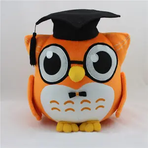 25 cm Thường Vụ Tùy Chỉnh Màu Vàng Đồ Chơi Sang Trọng Bán Buôn Tốt Nghiệp Nhồi Bông Owl