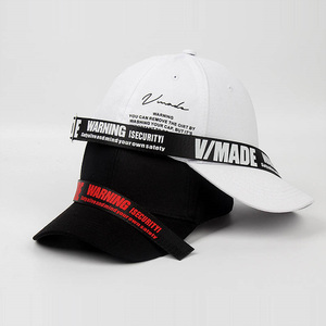 Màn hình lụa Mũ bóng chày với dây đeo ruy băng dệt bán buôn tùy chỉnh Mũ bóng chày mũ thể thao - Product Image 1