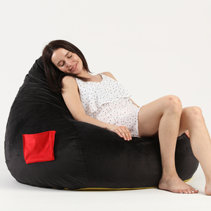 Venta caliente moderna lágrima negro reclinable terciopelo PUF silla nueva PUF silla venta al por mayor personalizado PUF <span class=keywords><strong>tumbona</strong></span> - Product Image 2