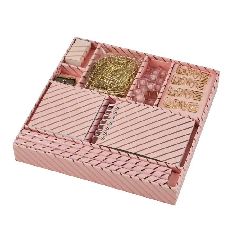 Hot sale pink stationery set for school Top Quality cute Back to school student stationery set
