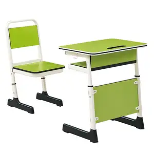 2016 Great new style school desk and chair/modern classroom student furniture