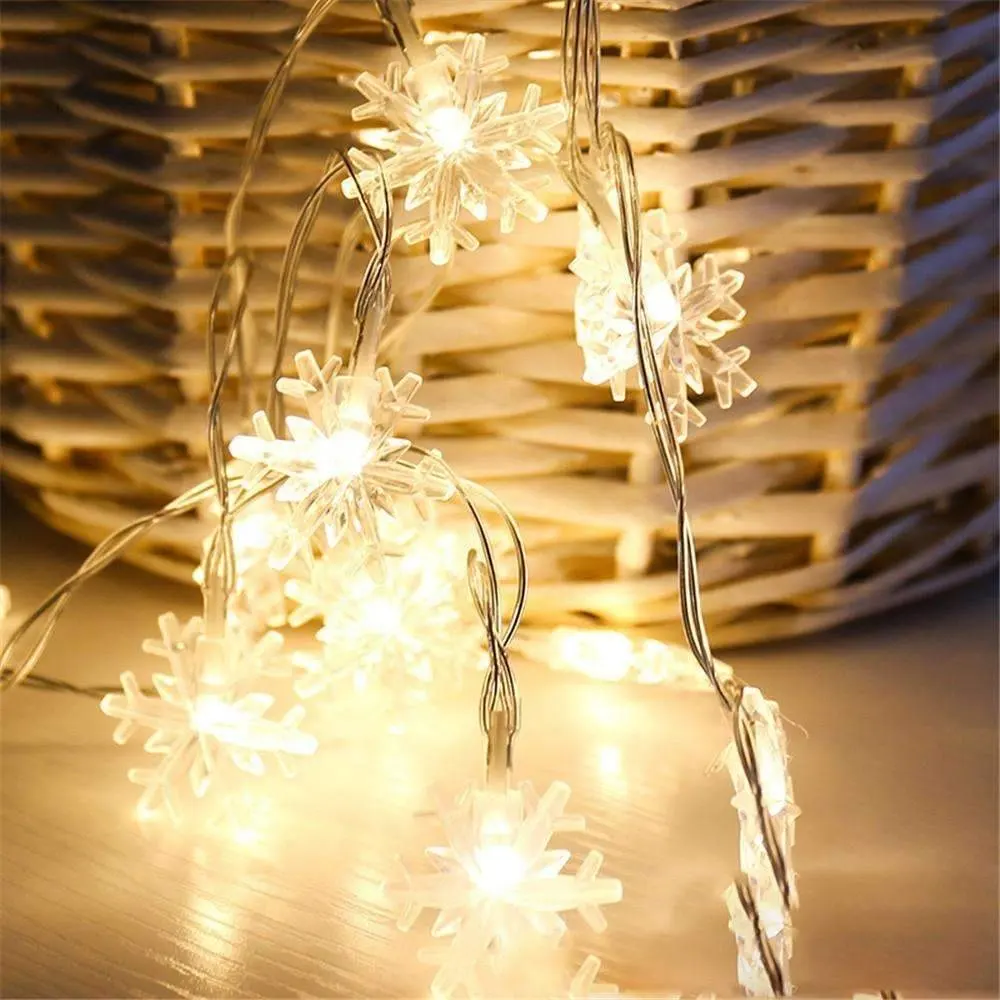 3M 30LEDS Snowflake motif AA battery operated LED String light for Christmas holiday decoration