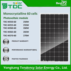 Tdcsolar Hoge Efficiëntie Mono 250W Zonnepaneel Met Beschermhoes