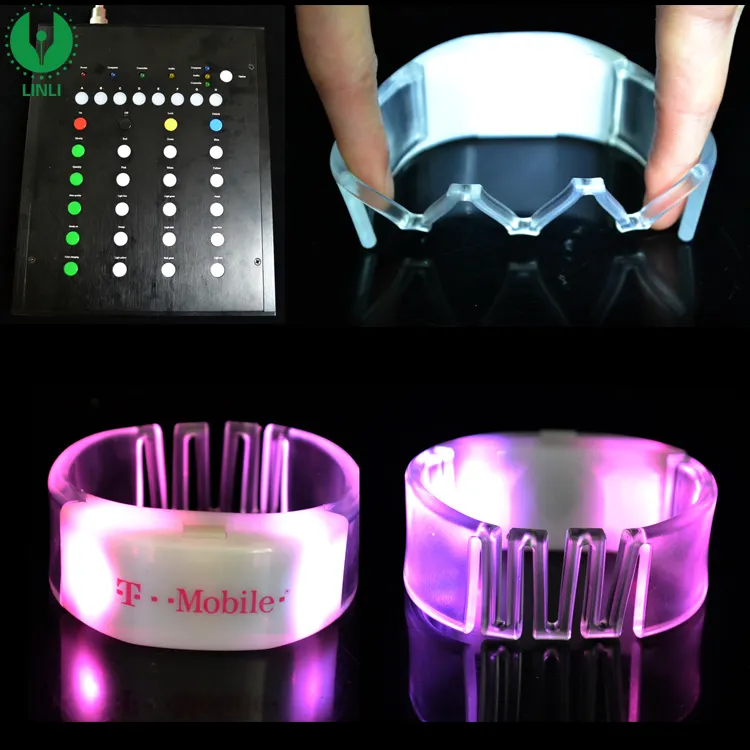 Braccialetto telecomandato a LED NFC braccialetto a LED con luce Radio RFID braccialetto personalizzato con LOGO LED