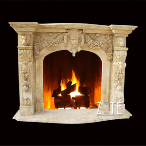 Camino in Marmo Grande Intagliato <span class=keywords><strong>a</strong></span> Mano per Decorazione Domestica Stile Palazzo - Product Image 4