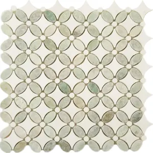 Плитка для бассейна, цена Мин, зеленый и белый зеленый цветочный камень, полированная плитка