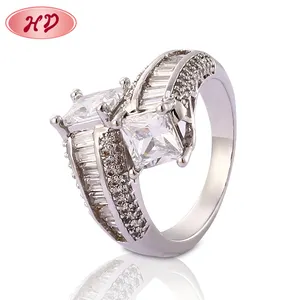 2018 Fashion Ladies Jewelry Platinum Plated Silver Engagement Luxury Cubic Zircon finger Wedding Ring
