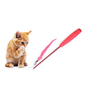Cat Teaser bacchette canna da pesca telescopica a tre sezioni bacchetta gattino divertente Catcher Teaser Stick Rod bastone interattivo Teaser giocattoli - Product Image 3