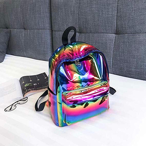 Sac à dos scolaire imperméable en PVC avec laser arc-en-ciel, vente chaude - Product Image 3