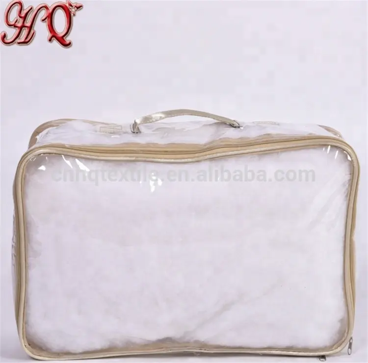 Bolsa de manta de plástico transparente impermeable con cremallera de pvc y vinilo para embalaje de edredón