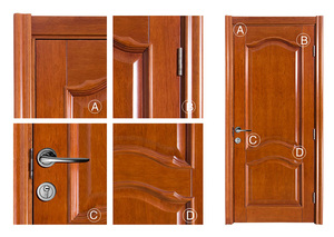 Design semplice della <span class=keywords><strong>porta</strong></span> con superficie rifinita interna a <span class=keywords><strong>due</strong></span> pannelli curva in legno di Sapele - Product Image 3