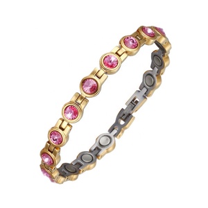 Pulsera Magnética de Acero Inoxidable 316 con Piedras Preciosas de Cristal, Diseño Impermeable, Joyería para Mujer - Product Image 6