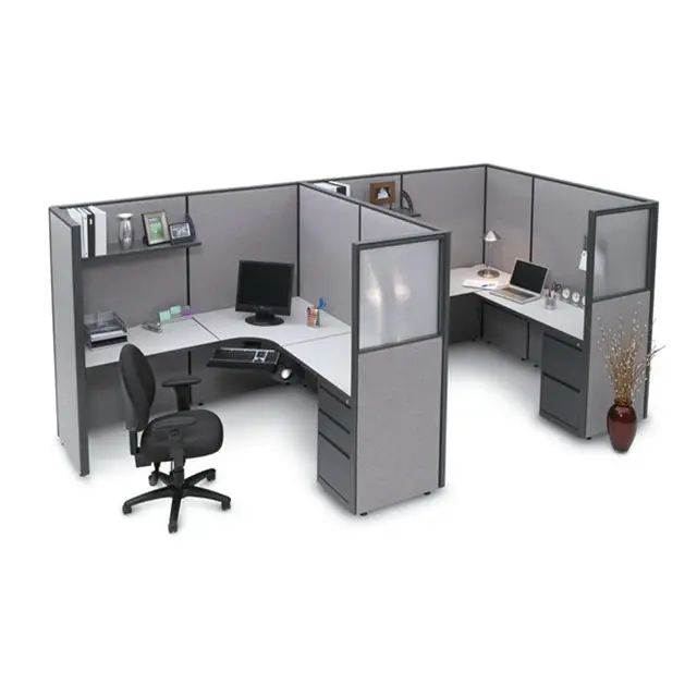 Estación de trabajo moderna para personal de oficina, cubículo de pared de partición alta para centro de llamadas
