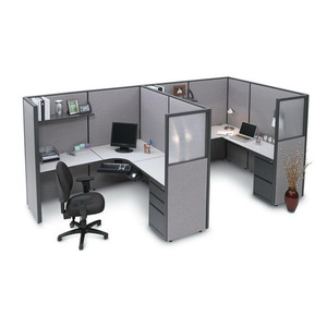 Bureau moderne, cloison haute, poste de travail, bureau, Center d'appels, cabine