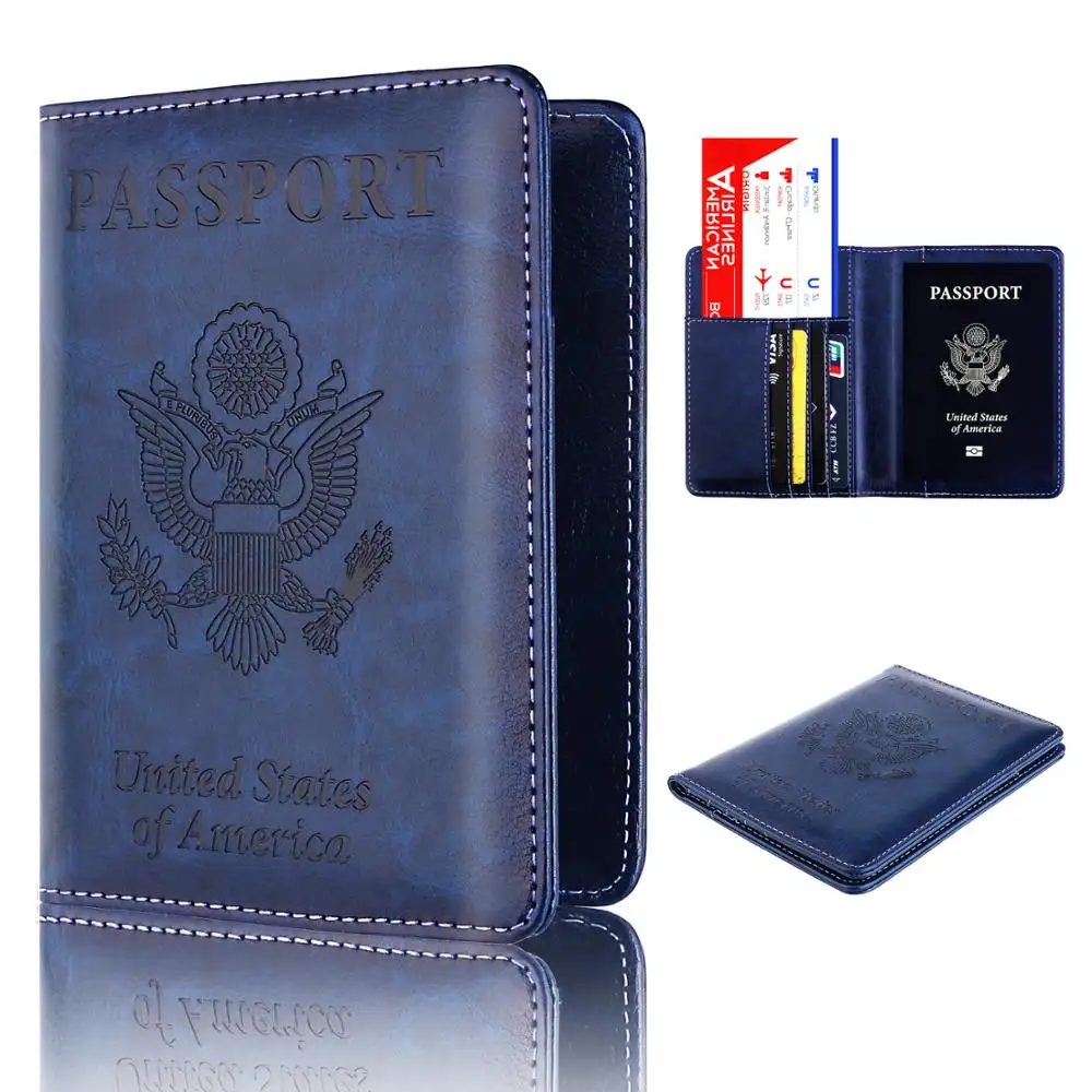 Portefeuille de passeport, porte-monnaie en cuir PU, accessoire de voyage, anti-RFID