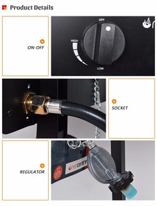Parrilla de <span class=keywords><strong>Gas</strong></span> para Camping, Parrilla de Propano, Plancha Combinada, Parrilla de <span class=keywords><strong>Gas</strong></span> Plegable de 4 Quemadores con Superficie Plana - Product Image 3